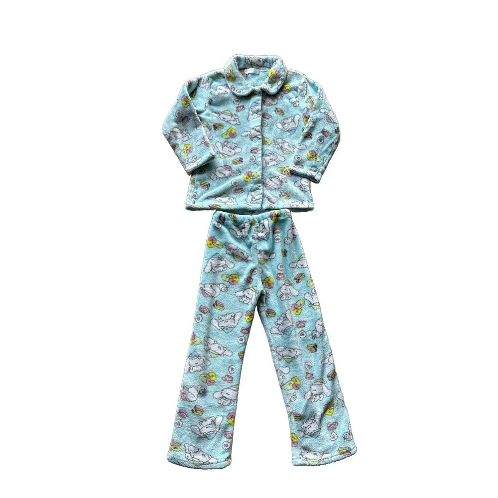 Sanrio CINNAMOROLL Blue Fleece Pajama Set Girls 8 Size 130cm